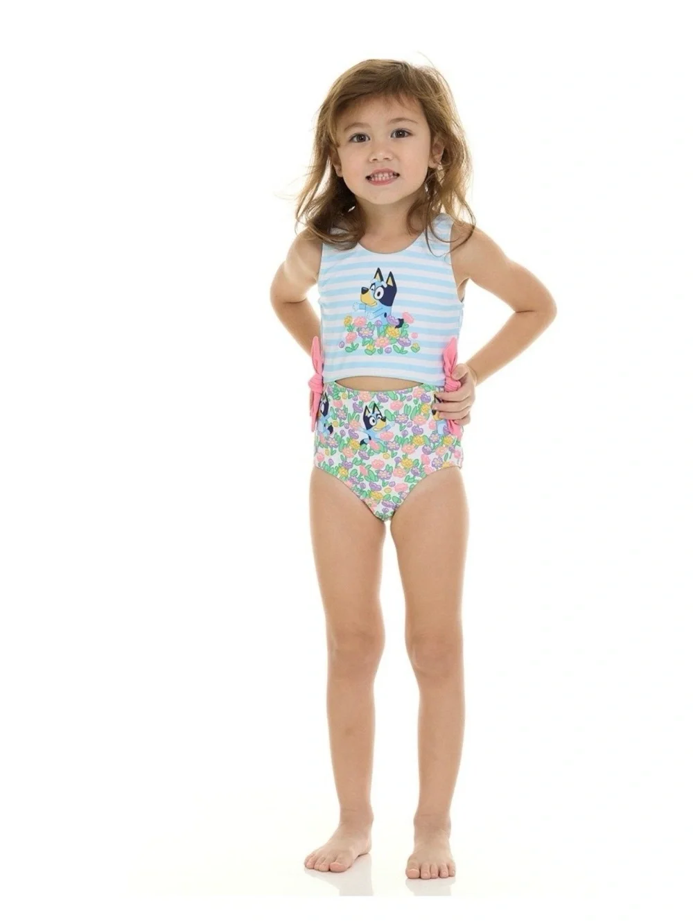 NWT girls Bluey One-Piece Swimsuit with matching coverup size 3t